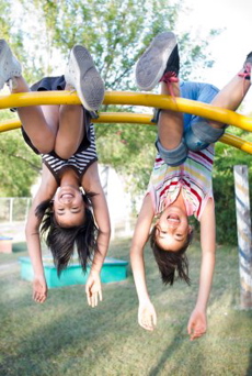 jungle gym girls hanging happy best 